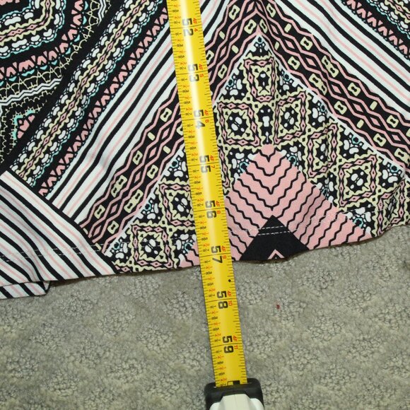 London Times Sz 6 Sleeveless Multicolored Maxi Dress Black Peach - Picture 4 of 5